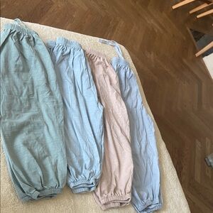 Set of Four Jogger Pants in Soft Hues